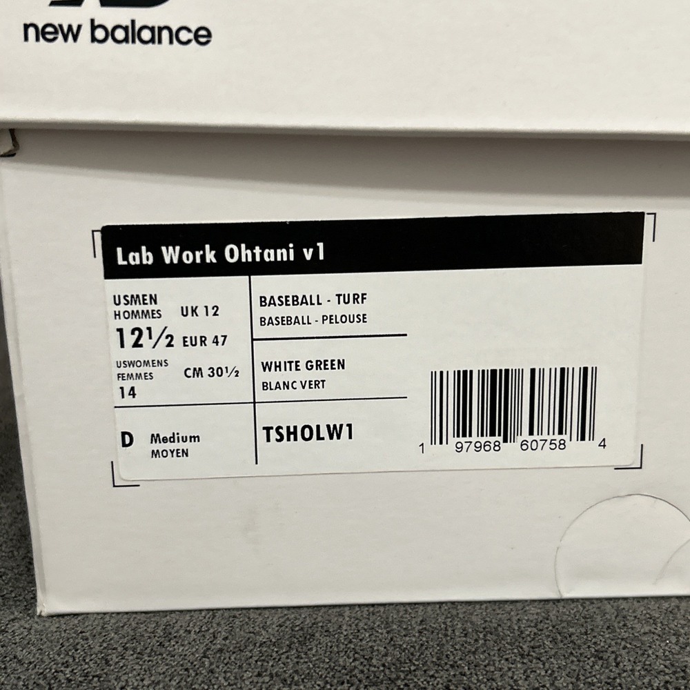 New Balance Shohei Ohtani 1 Trainer Lab Work Men 12.5 White Blue Turf Baseball - Picture 8 of 8